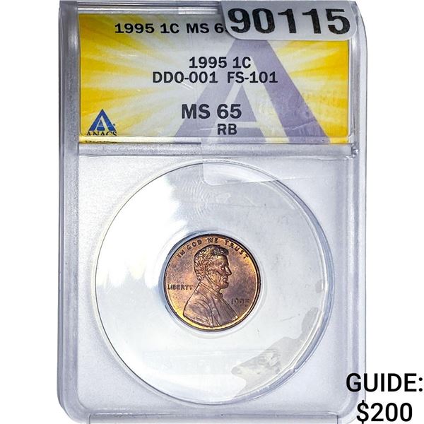 1995 Wheat Cent ANACS MS65 RB