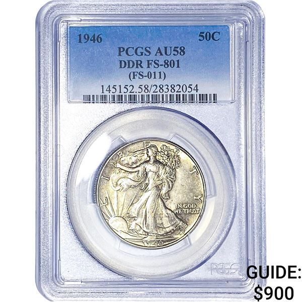 1946 Walking Liberty Half Dollar PCGS AU58