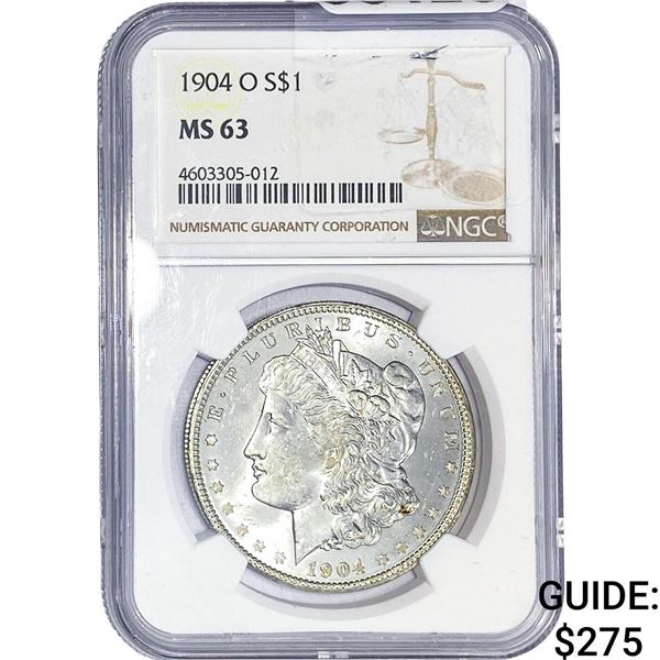 1904-O Morgan Silver Dollar NGC MS63