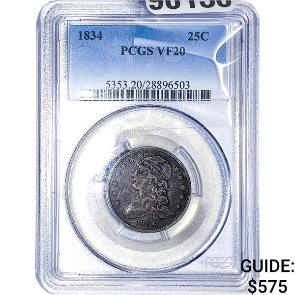 1834 Capped Bust Quarter PCGS VF20