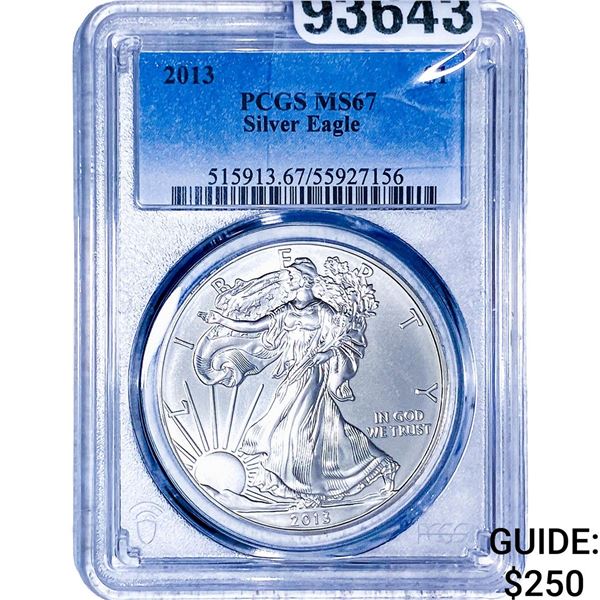 2013 Silver Eagle PCGS MS67