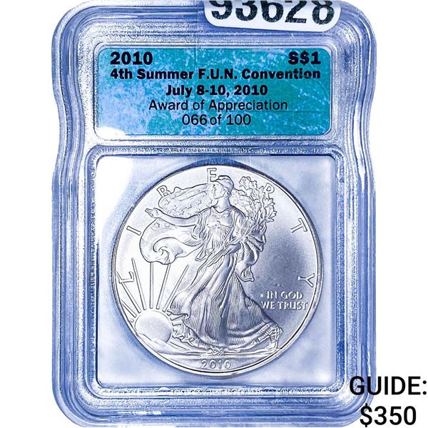 2010 Silver Eagle ICG  F.U.N. Con. Award of Apprec.