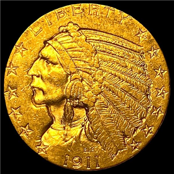 1911 Indian Head Gold $5 Half Eagle CLOSELY  UNCIRCULATED