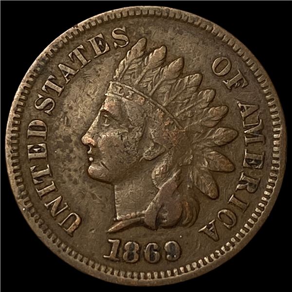 1869 Indian Head Cent ABOUT UNCIRCULATED