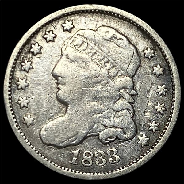 1833 Silver Capped Bust Half Dime LIGHTLY  CIRCULATED