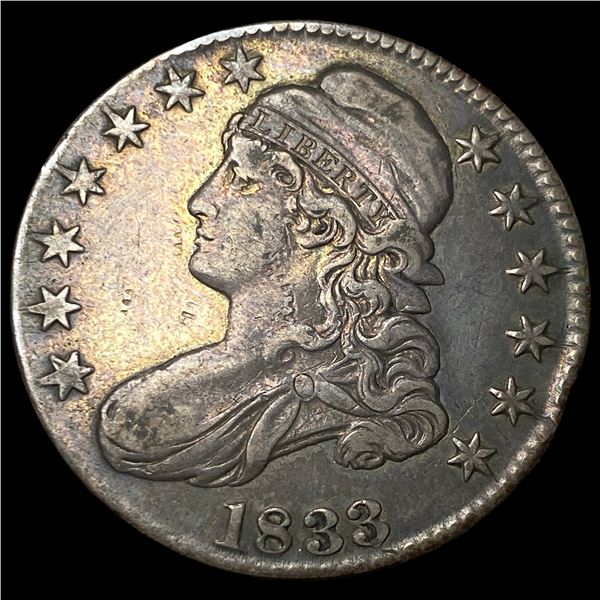 1833 Silver Capped Bust Half Dollar NEARLY  UNCIRCULATED