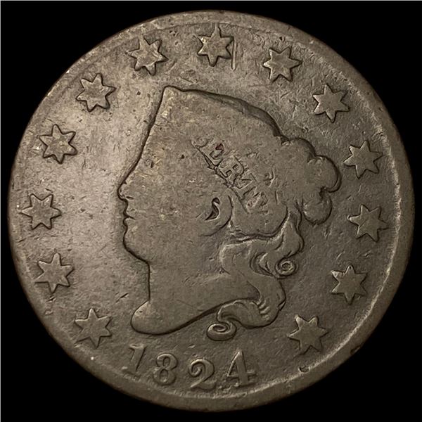1824 Coronet Head Large Cent NICELY  CIRCULATED