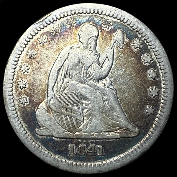 1841-O Silver Seated Liberty Quarter NEARLY  UNCIRCULATED