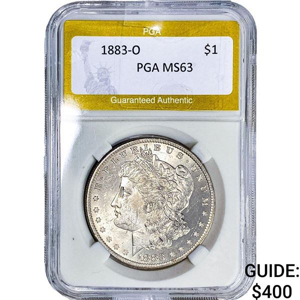 1883-O Morgan Silver Dollar PGA MS63