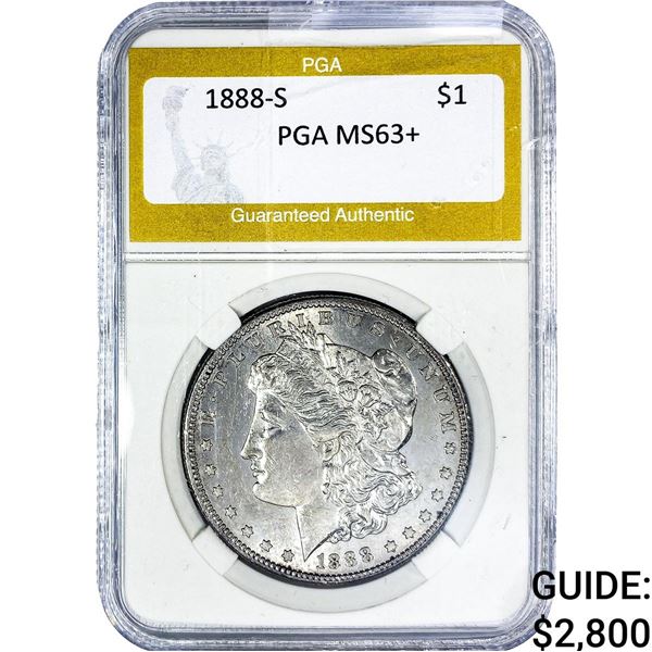 1888-S Morgan Silver Dollar PGA MS63+