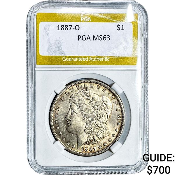1887-O Morgan Silver Dollar PGA MS63