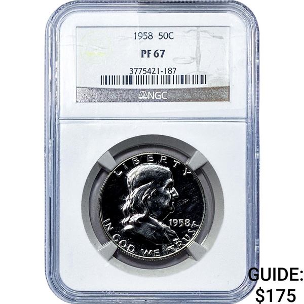 1958 Franklin Half Dollar NGC PF67