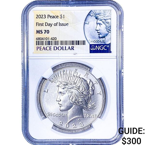 2023-P Silver Peace Dollar NGC MS70