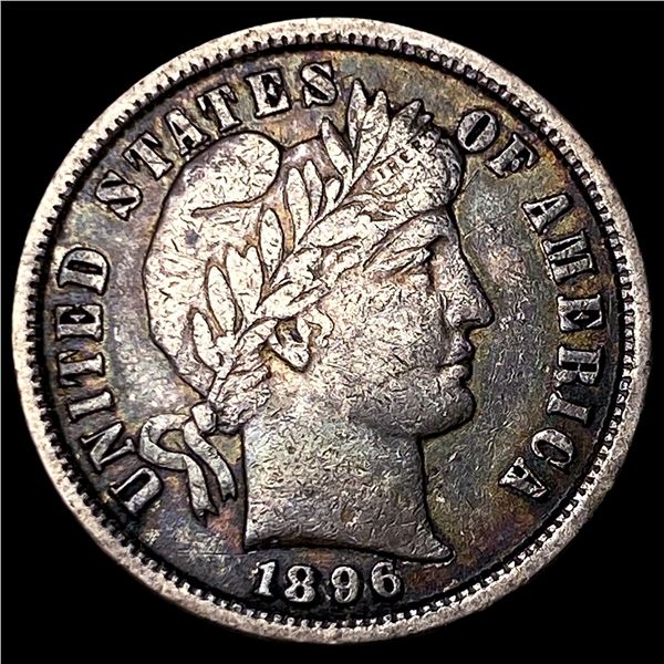 1896 Silver Barber Dime NEARLY UNCIRCULATED