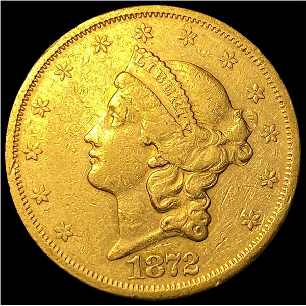 1872-S Gold $20 Double Eagle CLOSELY  UNCIRCULATED