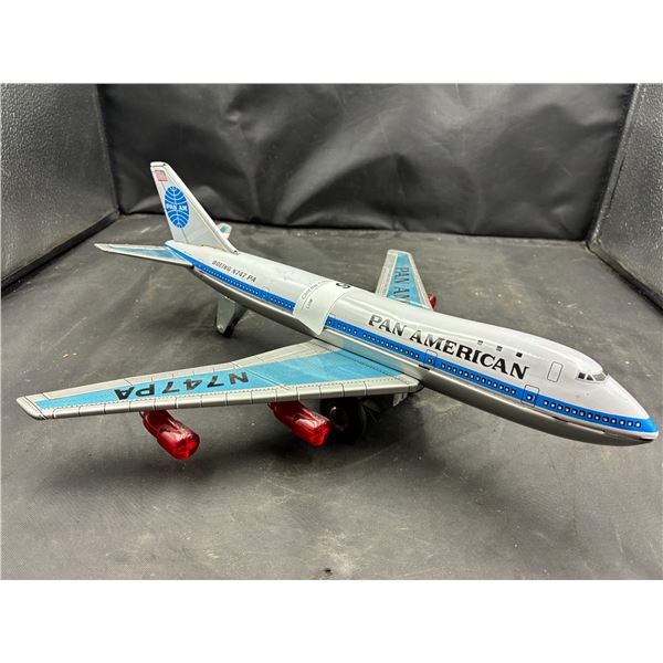 60s tin made in Japan Panam jetliner 14" long