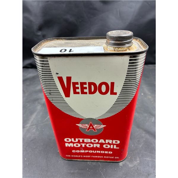 1950s Veedol (Flying A) outboard motor oil quart, full