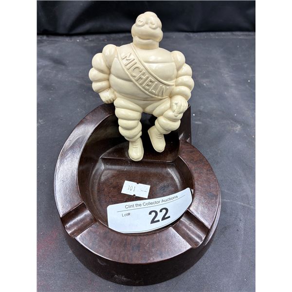 Rare early 20th century Michelin man ashtray 5.5" dia
