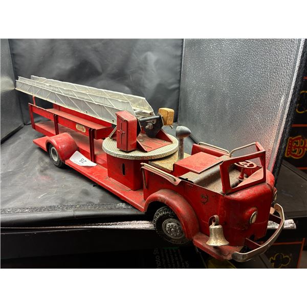 Vintage pressed steel Doepke fire truck 50s/60s 34" condition as seen