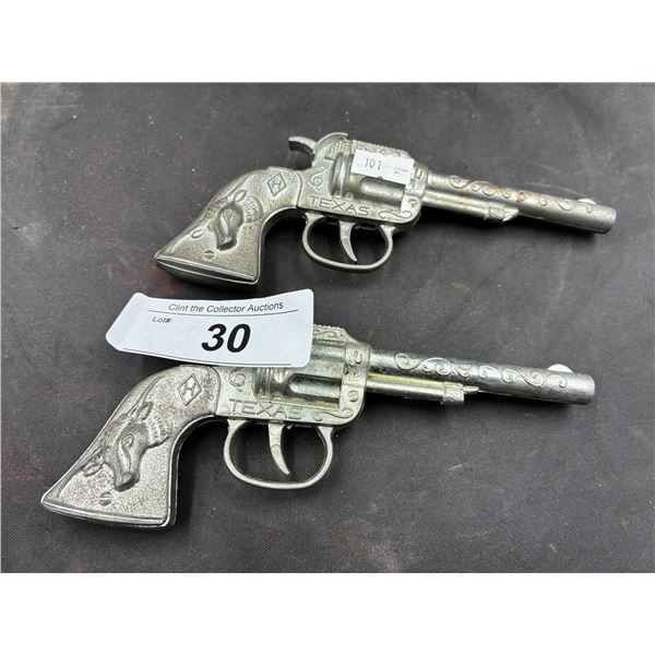 2 vintage toy cowboy guns 6" ea
