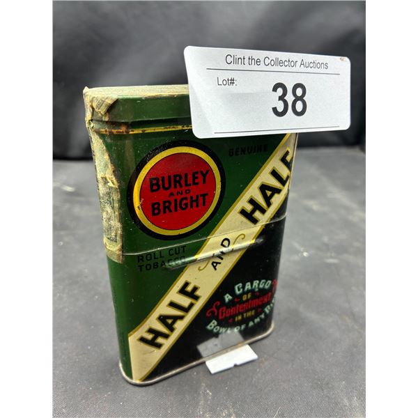1940s Half & Half Burly & Bright roll cut pockey tobacco tin