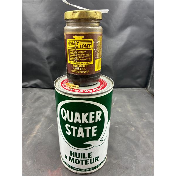 Vintage Quakerstate & Bars Leaks tins