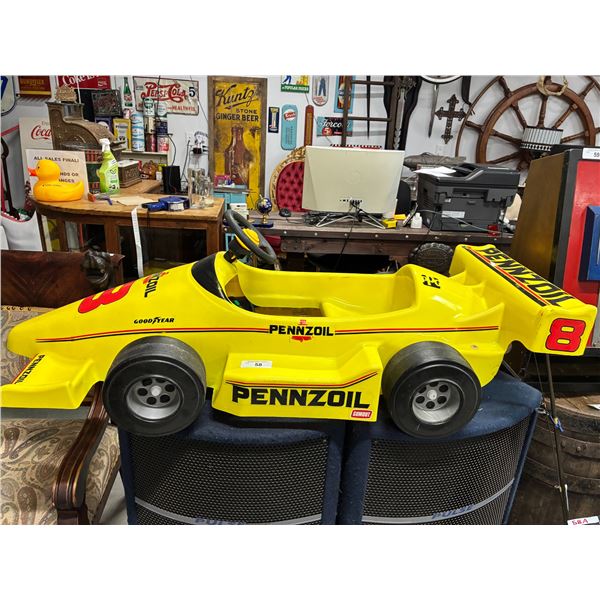Vintage Indy car Pennzoil kids racer 52" long