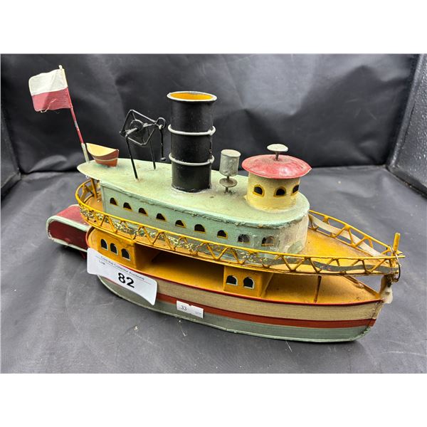 Vintage metal ship model 12" long