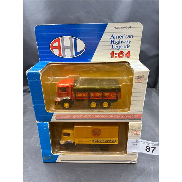 2 vintage 1:64 scale die cast trucks