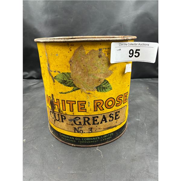 Antique White Rose cup grease tin