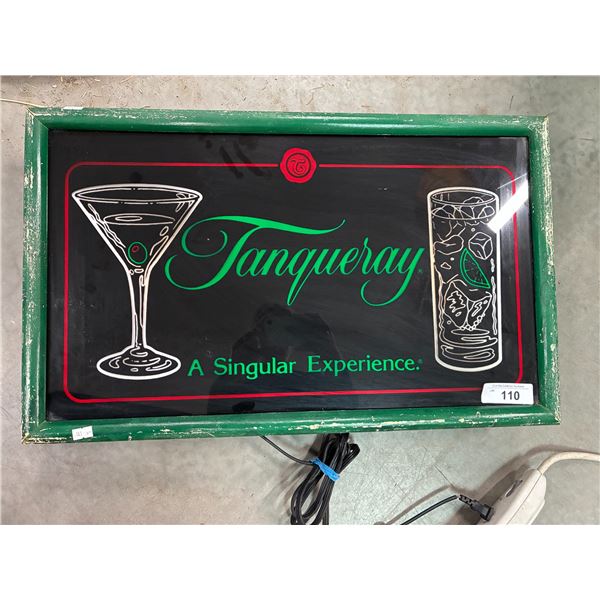 Vintage light up Tanqueray sign 25"x16"