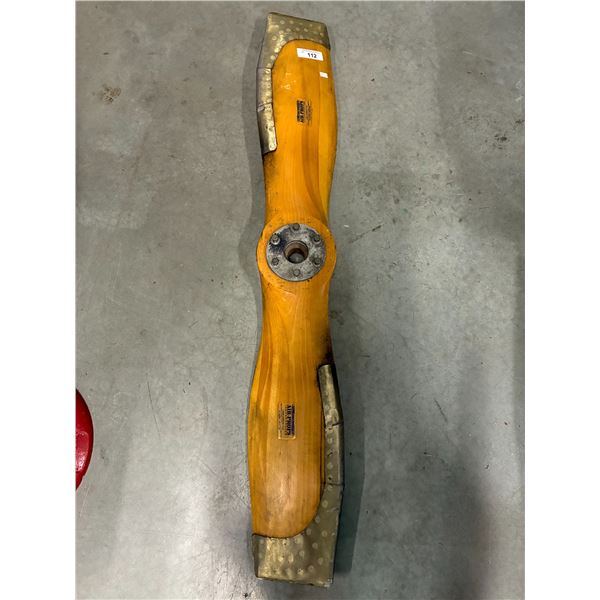 Beautiful vintage wooden propeller with brass 50"
