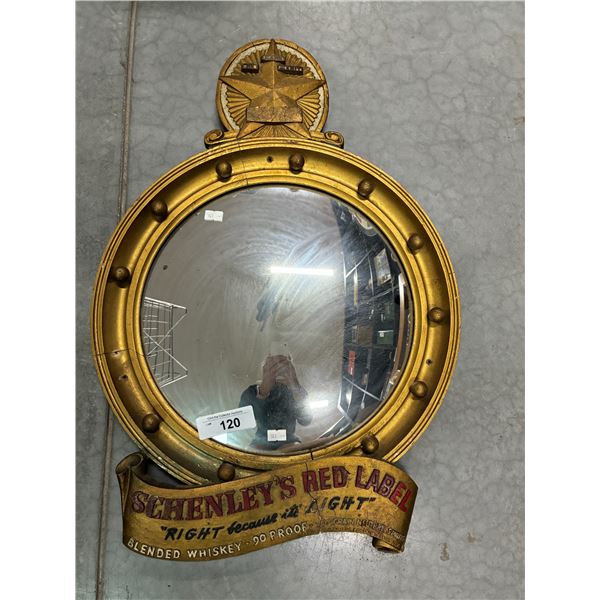 Vintage Schenley's Red Label Whiskey advertisong mirror 26"x16"