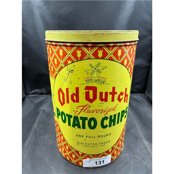 1950s Large old Dutch Potato chips 1lb can