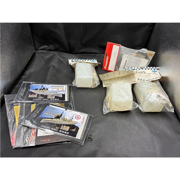 4 resivoir tanks & collection of ship model decals