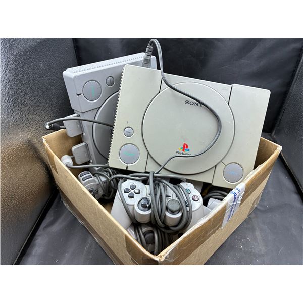 2 vintage game consoles with controllers & games