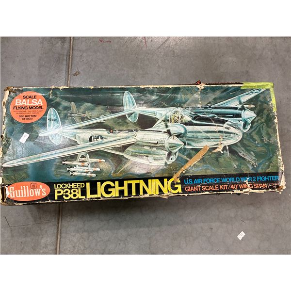Guillows Lockheed USAF fighter plane model kit 40" wingspan