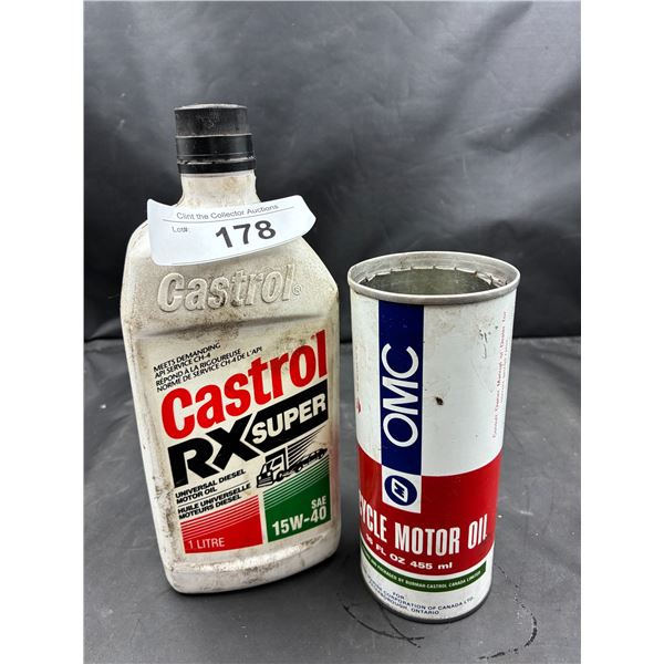 2 vintage Castrol oil quart cans