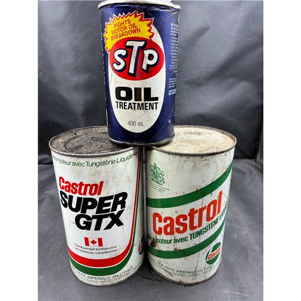 3 piece vintage STP & Castrol oil lot