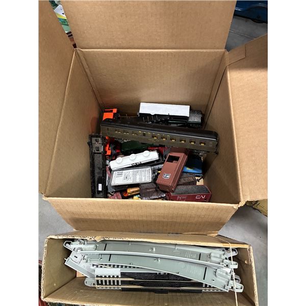 Large collection of vintage train pieces and track
