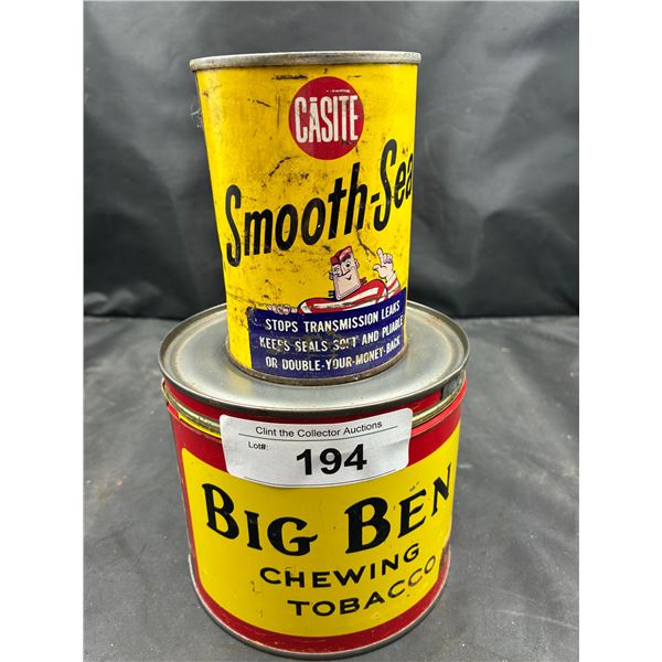 Big Ben chewing tobacco tin & Casite smooth seal tin