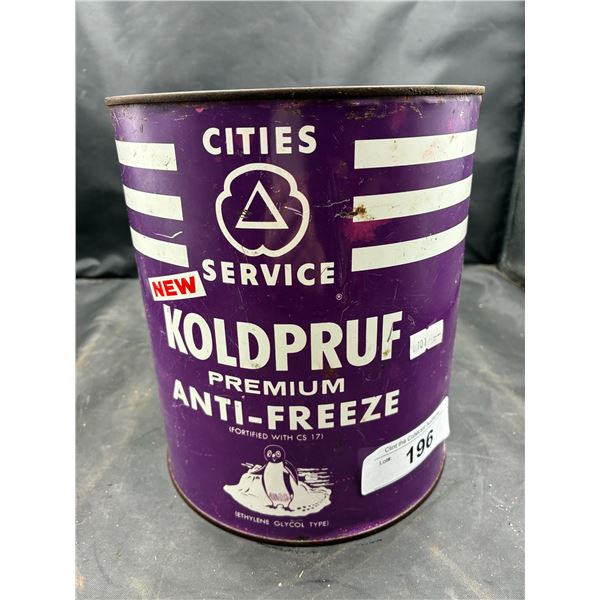 Vintage Cold Pruf antifreeze tin with solder seal