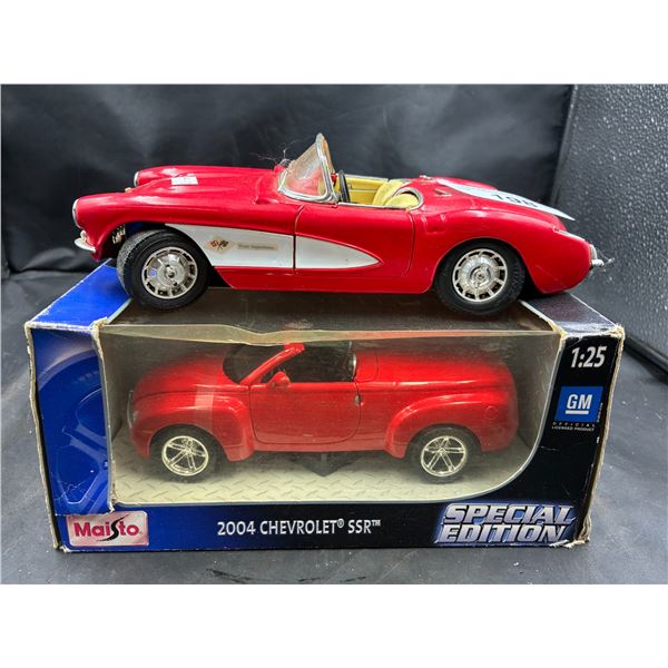NIB 1:25 scale die cast 2004 Chevrolet & 1:18 die cast 57 Corvette