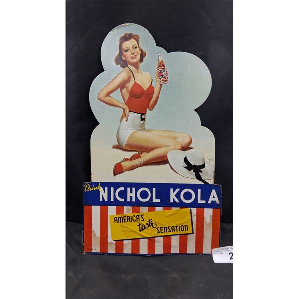 Vintage Nichol Kola cardboard advertisement 14.5"x9"