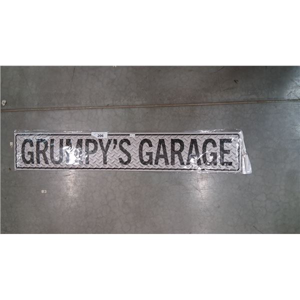 Metal Grumpy's Garage sign 36" long