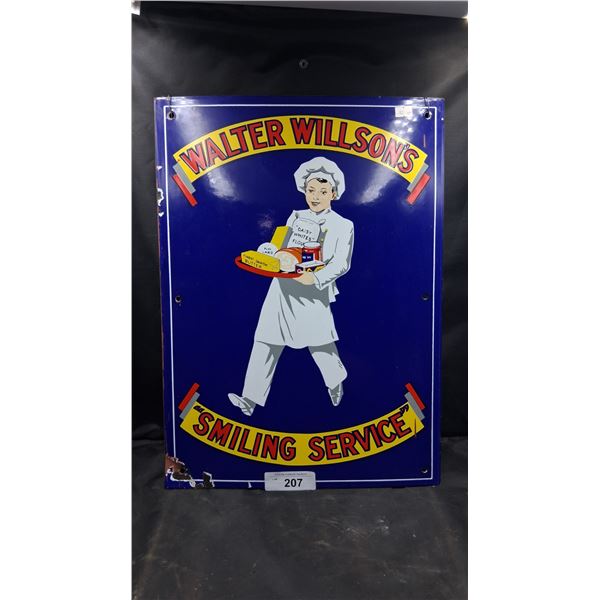 Vintage porcelain Walter Willson's Smiling Service, believed to be older Indian repop 20"x14"
