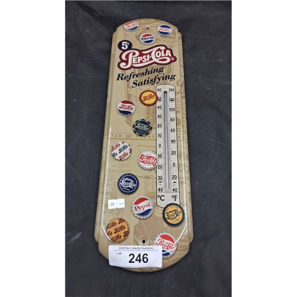Pepsi Cola metal thermometer 17"
