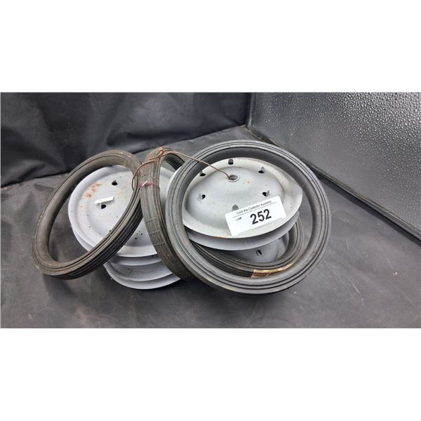 4 vintage pedal car wheels