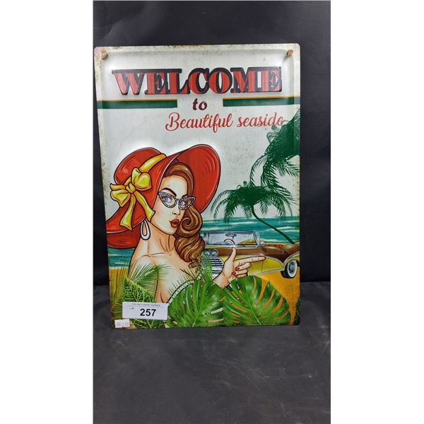 Embossed tin sign 16"x11"