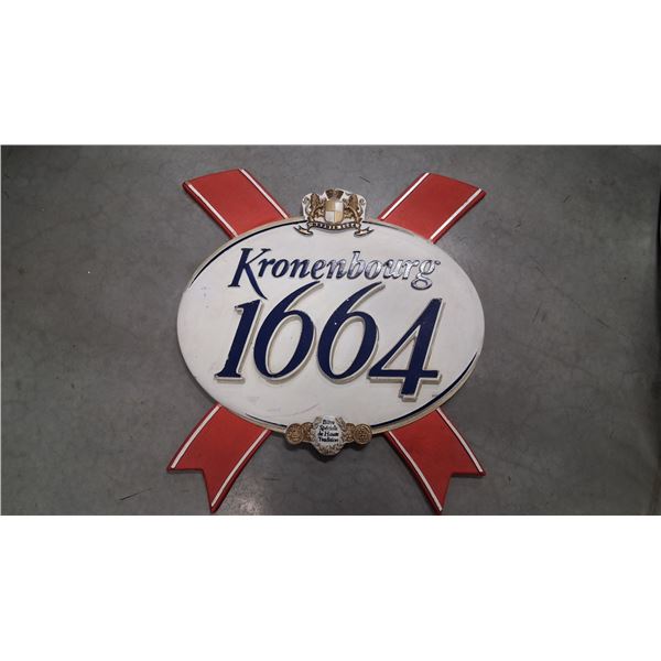 Vintage composite Kronenbourg beer sign 25"x28"